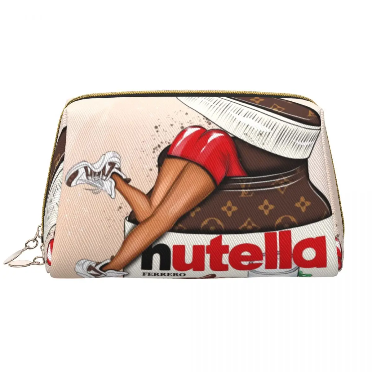 Italy Nutellas Jar Cosmetic Bag Women Fashion Large Capacity Makeup Case Beauty Storage Toiletry Bags