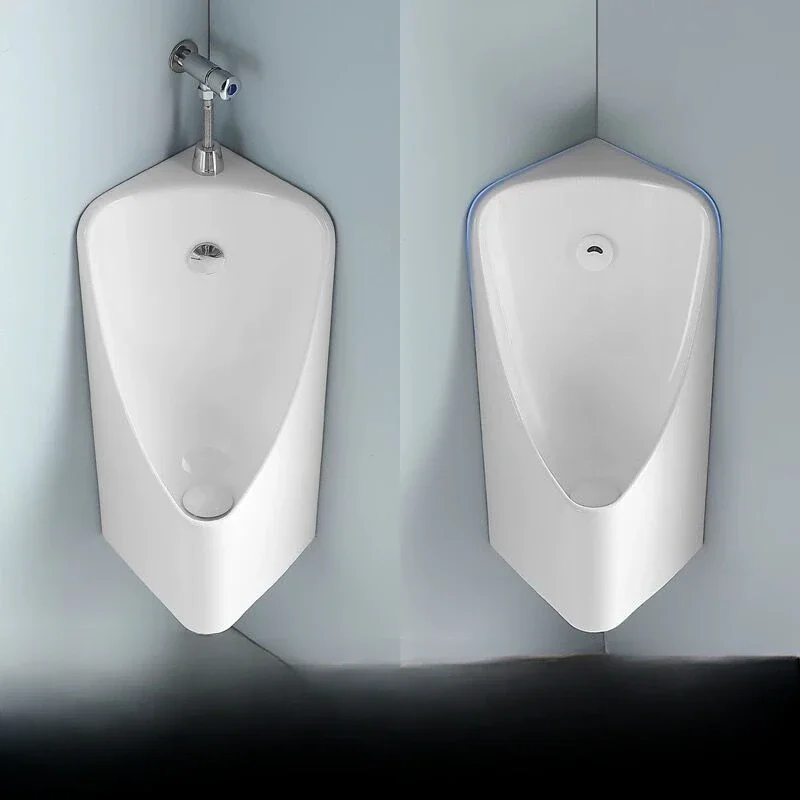 Triangular urinal wall-mounted integrated induction ceramic men's urinal