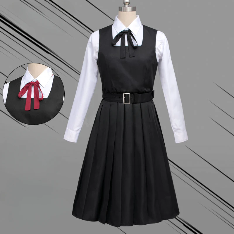 Mitaka Asa Costume Anime Cosplay Man Black Uniform Shirt Long Sleeves Dress Full Set Wig Women Role Play Outfit