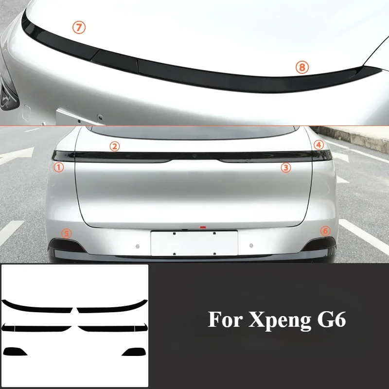 

For Xpeng G6 2023 2024 Front Rear Lights TPU Film Smoke Black Anti-Scratch Daytime Running Lamp Protector Accessories