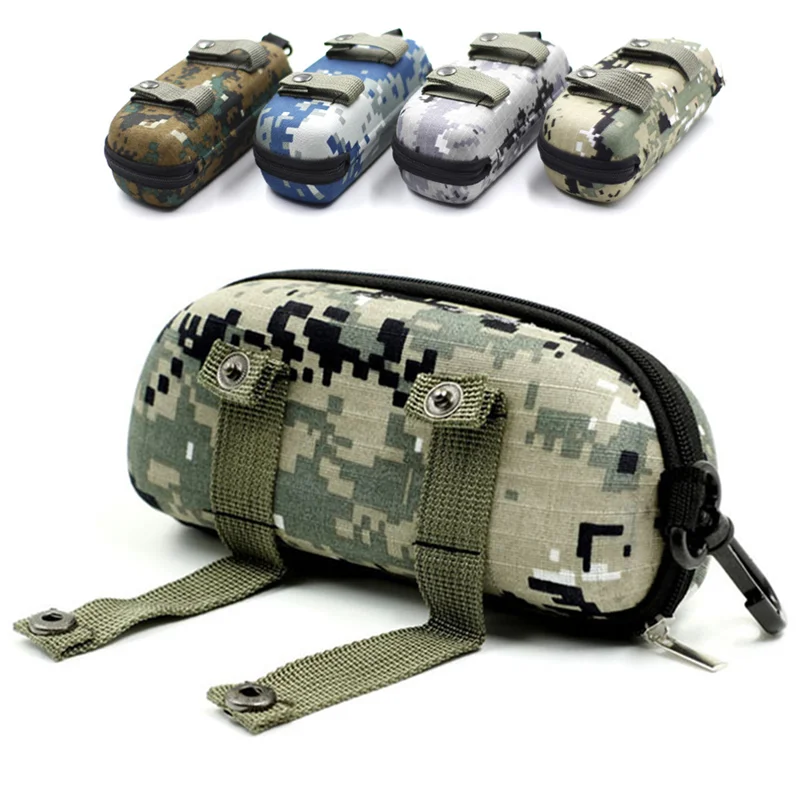 Camouflage-Brillenetui für Outdoor-Sportarten, Reißverschlussbox, verdicktes Anti-Stress-Brillenetui, militärische tragbare Brillenaufbewahrungsbox