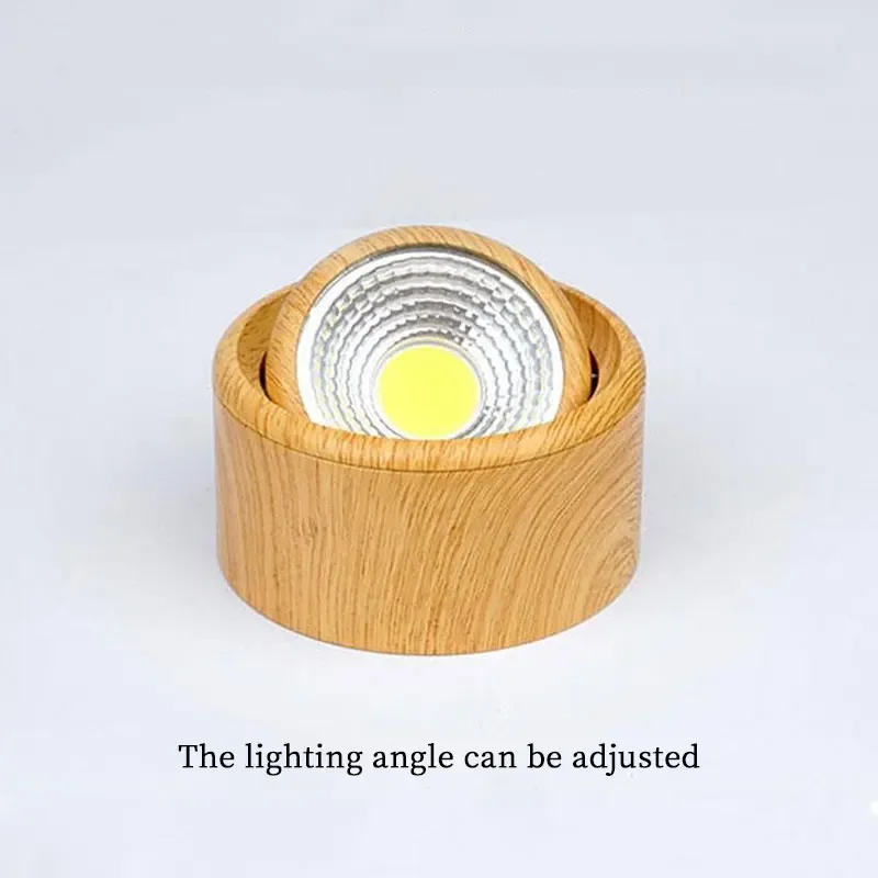 

LED Ceiling Light Lamp Spotlight Adjustable Angle For Aisle Balcony Corridor Stairs Store Office Indoor Lighting Wood Texture 5W