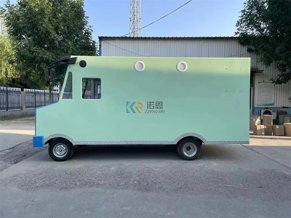 Electric Food Truck Van Mobile Kitchen Equipments Coffee Pizza Kiosk Concession Food Trailer Snack Ice Cream Cart