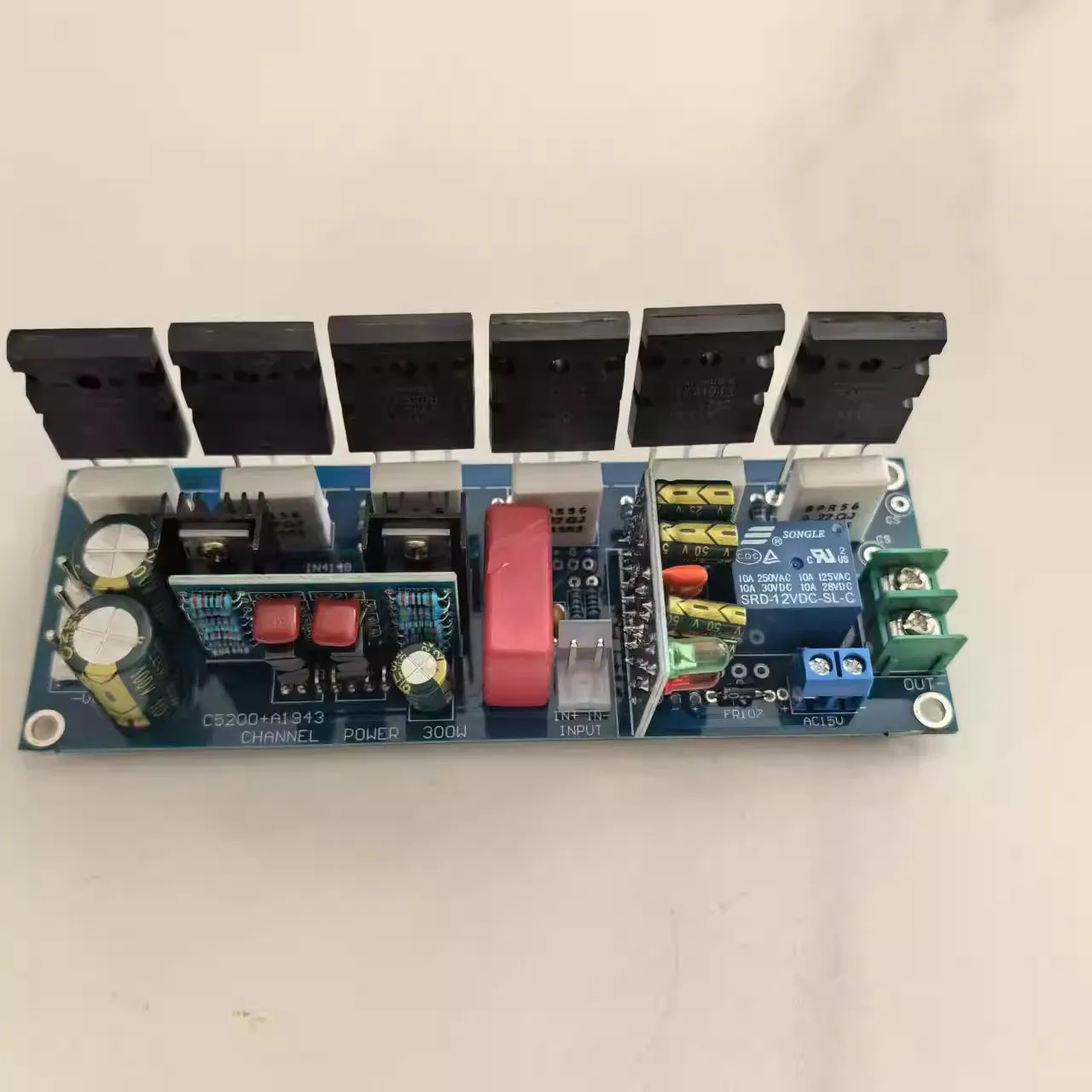GHXAMP Mono 300W Class AB Hi-Fi Power Amplifier Board, 2SC5200 2SA1943, with UPC1237 Speaker Protection Relay 1PC