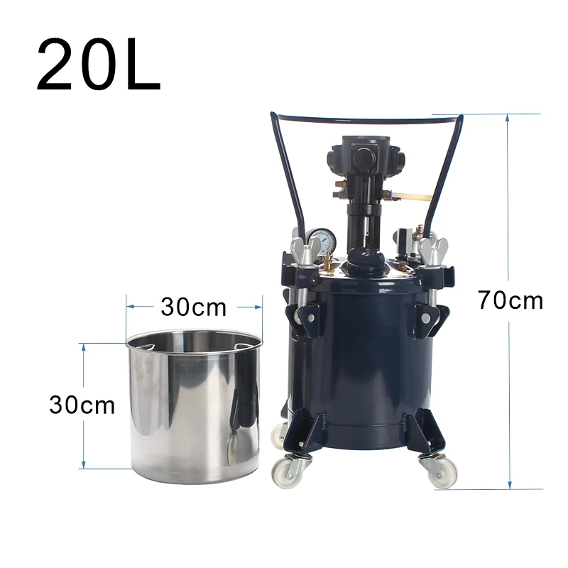 Factory Direct 304 Stainless Steel 20L Pressure Tank Pneumatic Mixer for Painting Dispensing Machine