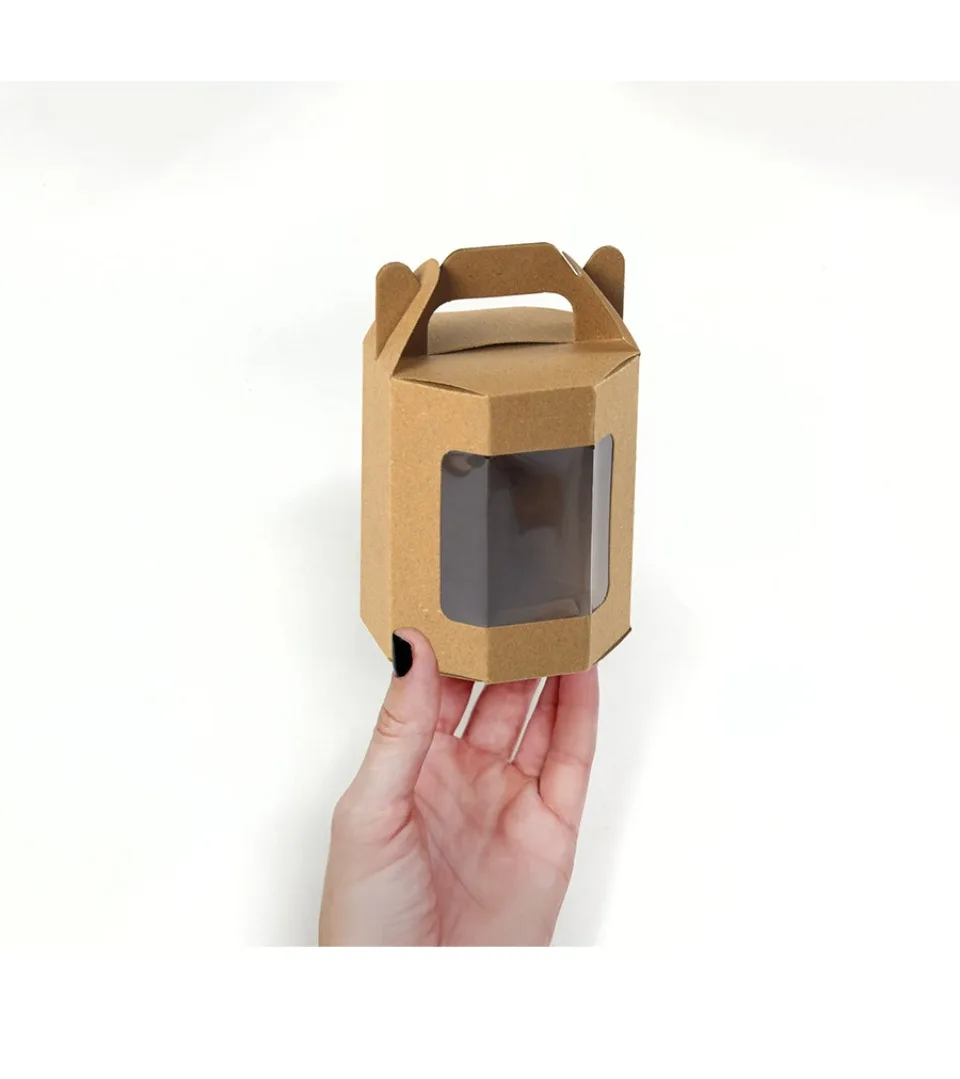 10/30/50 Stück Papier-Geschenkbox mit durchsichtigem Fenster, achteckige Kraft-Verpackungsbox mit Griff, Verpackungsbox für Geburtstagsparty-Festivals – Detail 9