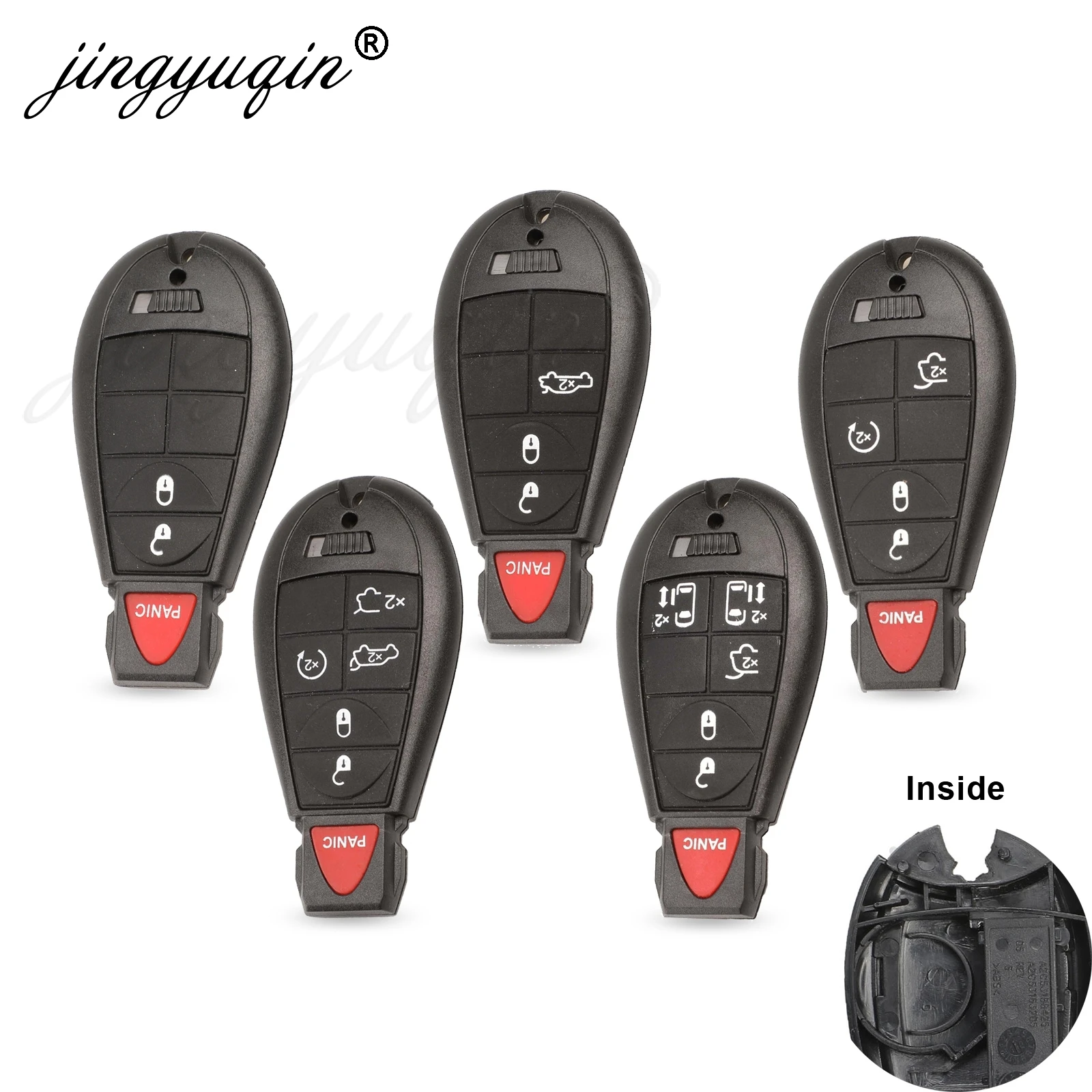 Funda de llave inteligente para Jeep Grand Cherokee Chrysler 300, carcasa para mando a distancia, Dodge Challenger Charger Journey Fob