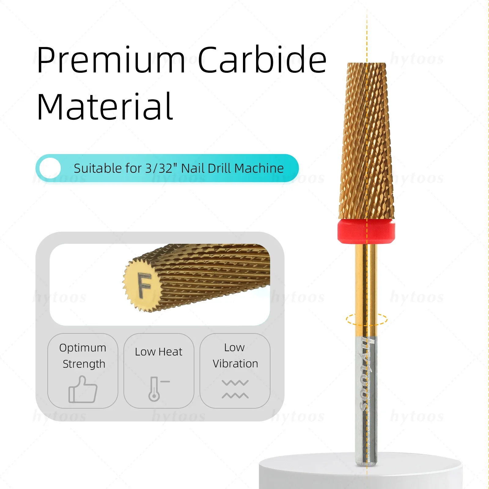 HYTOOS 5 in 1 nagelboren 16 mm platte bovenkant taps toelopende hardmetalen nagelbit verwijder gelgereedschap elektrische boormachines vijl manicure accessoires