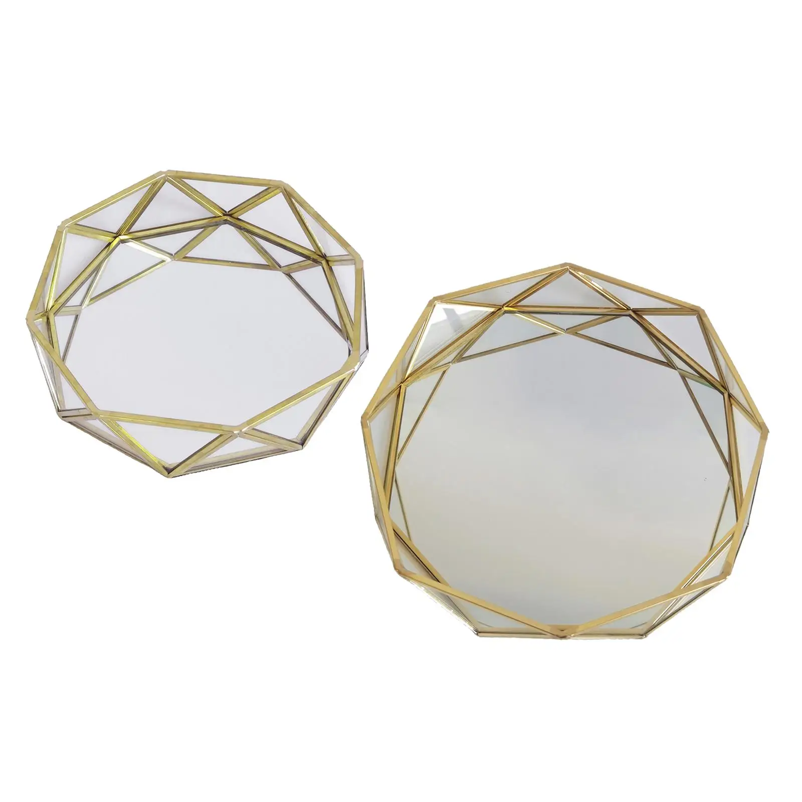 

Золотой зеркальный поднос для туалетного столика, декоративный металлический поднос для украшений и парфюмерии