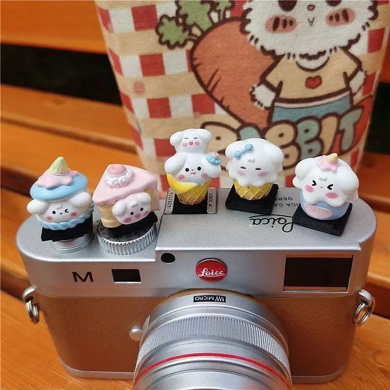 Kawaii 3D Sweet Dessert Bunny Hot Shoe Cover Dustproof Cap for Leica Q2 Q3 Fuji X100V X-T5 Sony ZV-1 ZV-E10 Canon R5 Nikon Z5
