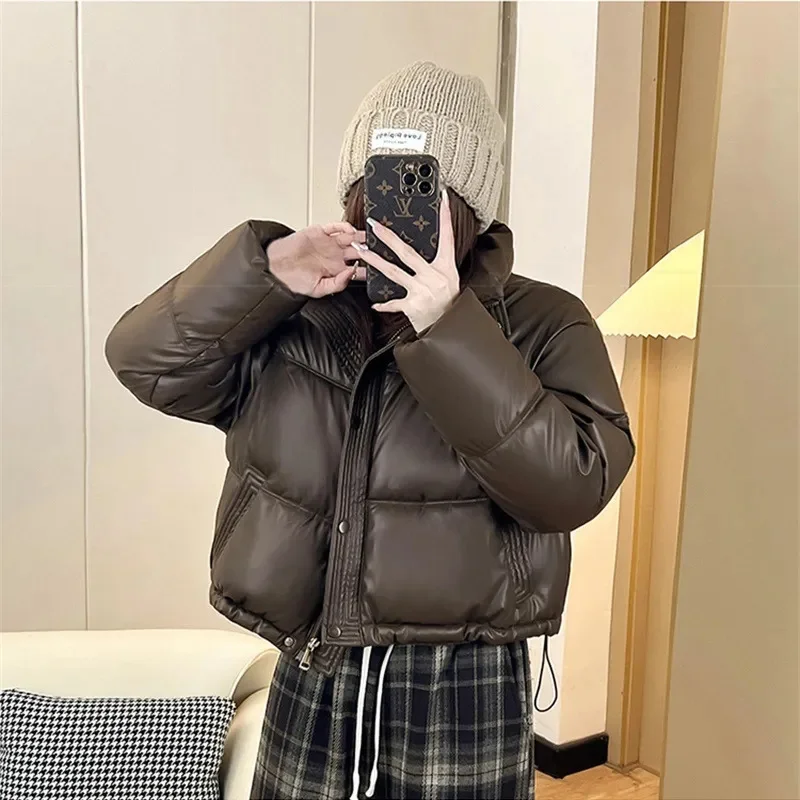 Women\'s Jacket 2024 New Korean Version Stand Collar Short Cotton-padded Jacket Thicken Warm Parkas Winter Jackets for Puffer Coa