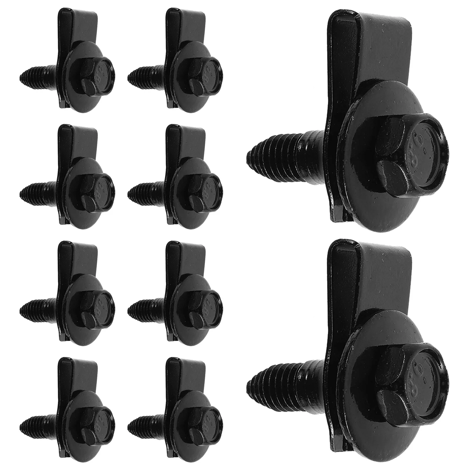 

10 set Car Bumper Screw Clips Metal Fastening Accessories For Engine Cover Trim Panel U-Nut Clamps Body Bolts Automotive Clips