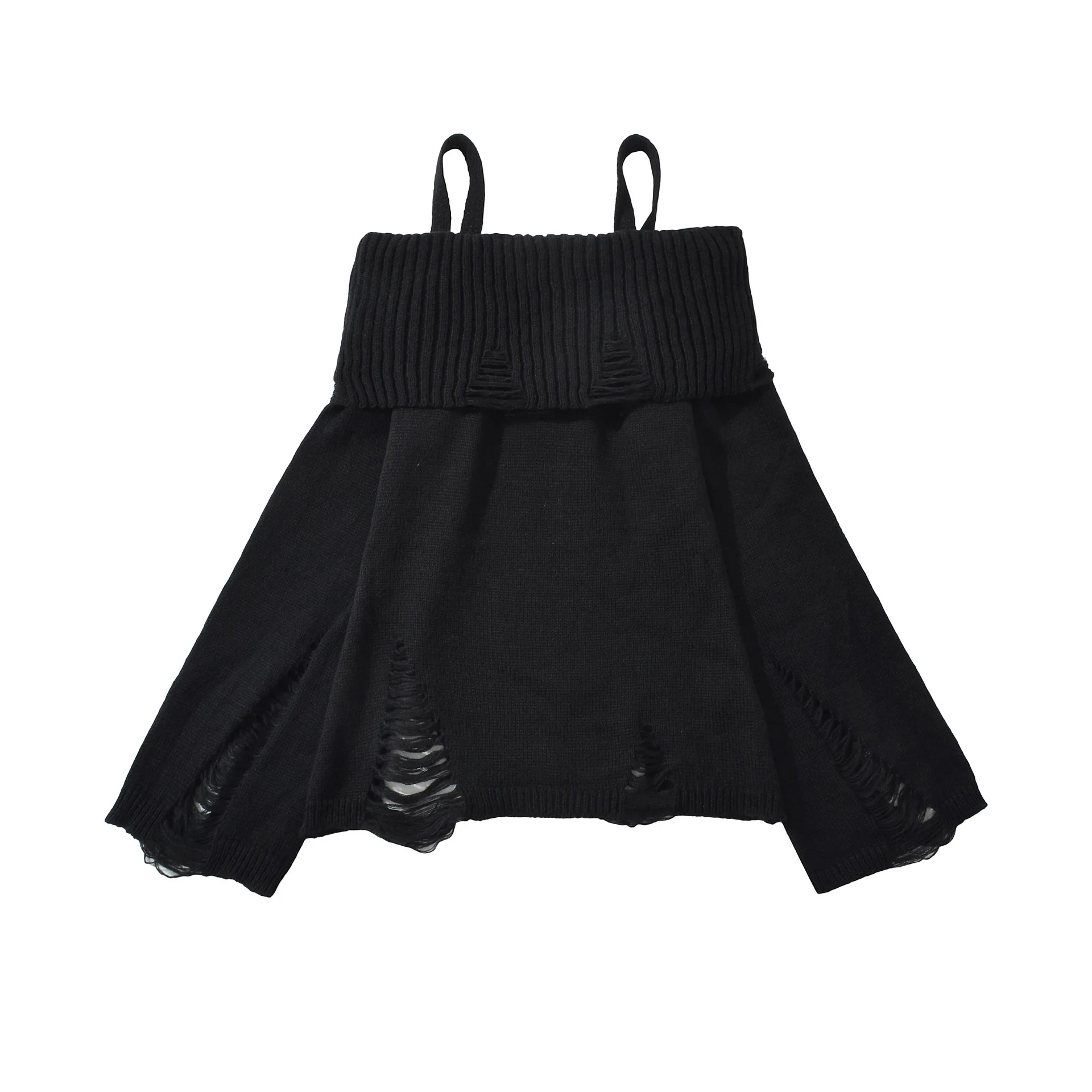 Elegant long sleeved camisole knitted sweater Off Shoulder Holes Long Sleeve Pollover Sweater Fashion Casual Chic Female Sweater