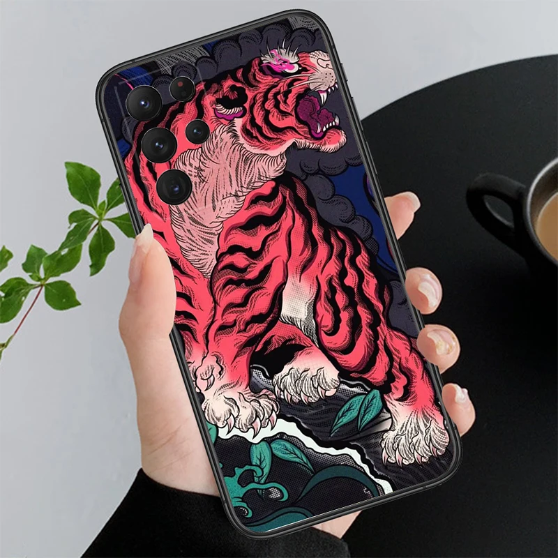 

Japanese tiger art tattoo Phone Case For Samsung A55 A16 A56 A36 A35 A15 A53 A54 A33 A34 A25 A05S A52 A52S A14 A24 A26 A71