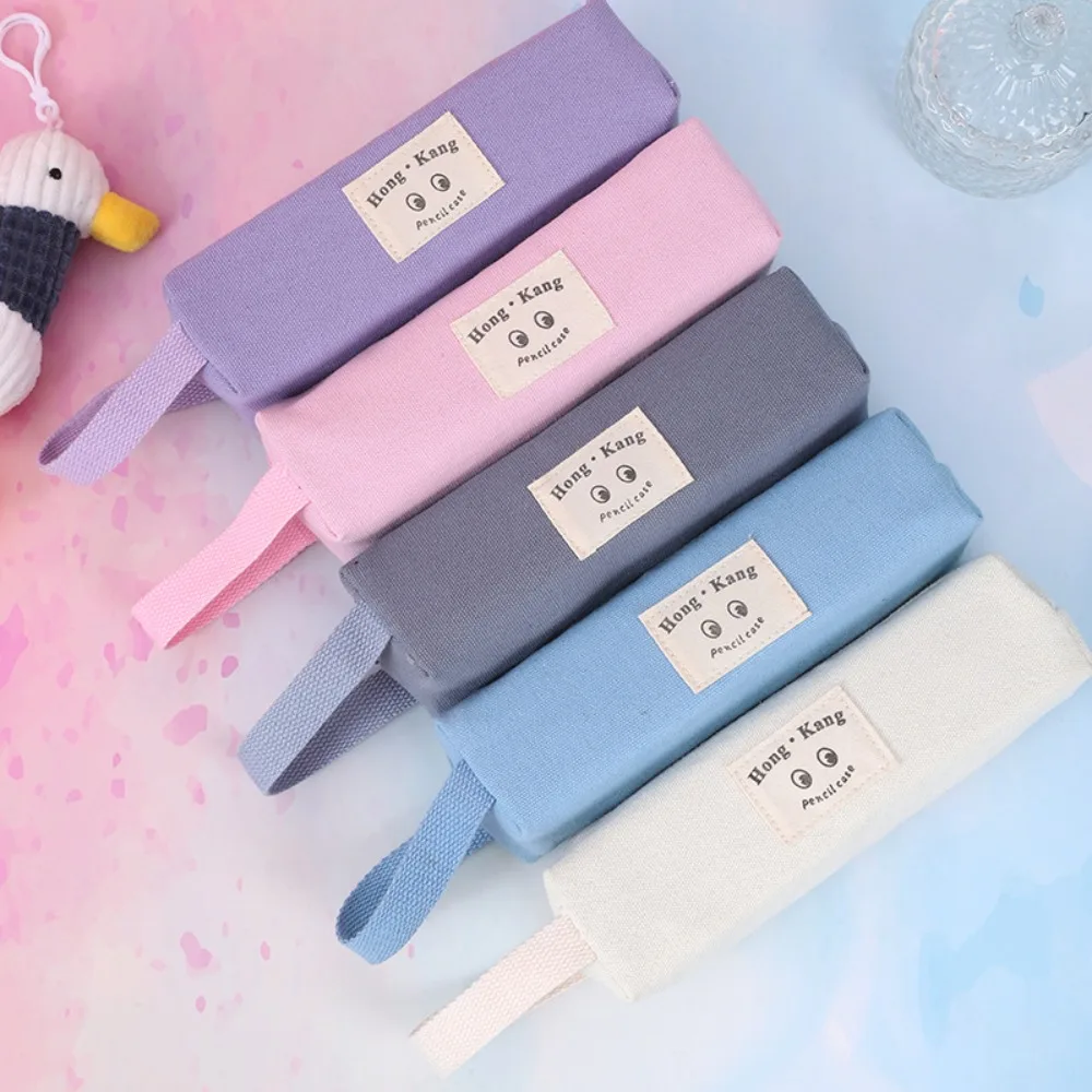 

Storage Bag Pencil Bag Handle Simplicity Canvas Pencil Case Canvas Zipper Zipper Pen Bag Teen Girl Boy