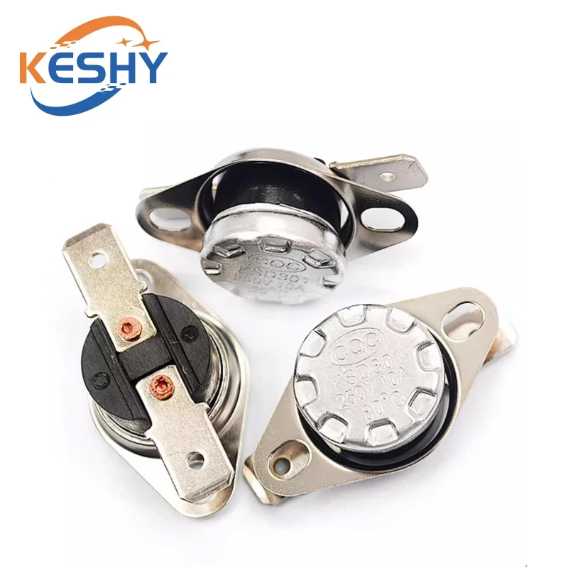 1-10PCS KSD301 Temperature Controller Switch Normally Closed Normally Open Bakelite 45C 75C 85C 110C 150C 180C Degrees 250V/10A