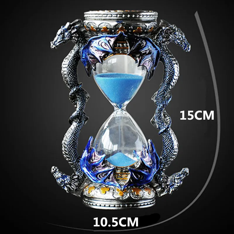 Norse Mythology Jormungand Metal Sand Clock 15 Minutes Dragon Style Timer Hourglasses Office Desktop Decoration Sanglasses