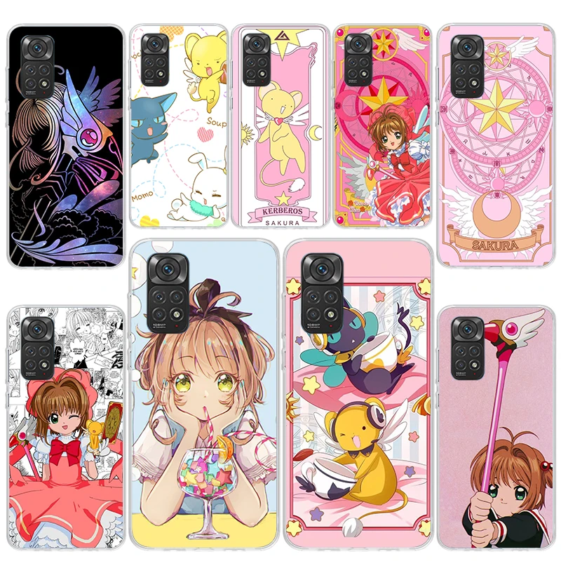 CardCaptor Sakura Anime Phone Case For Xiaomi Redmi Note 13 12 12S 11 11S 10 10S 11E Pro Plus 11T 9 9S 8 8T 7 5 + Cover Fundas