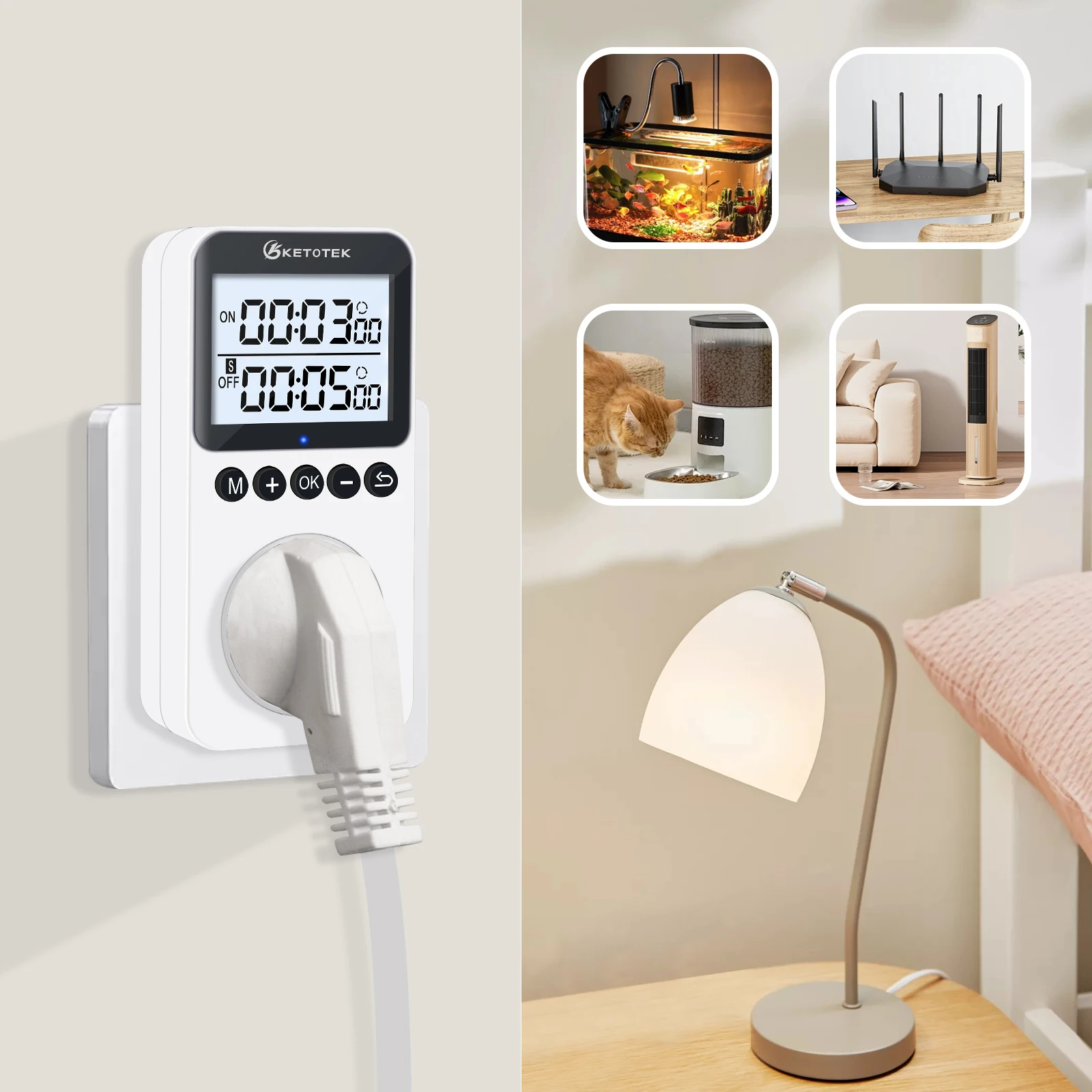 Digital Timer Socket Countdown Intelligent Time Setting Switch Kitchen Timer Outlet Control Socket EU UK US Plug
