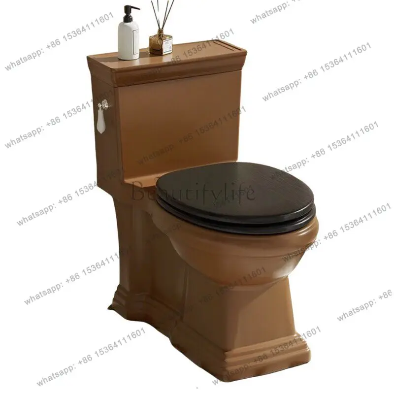 French retro caramel brown ordinary toilet household personality toilet