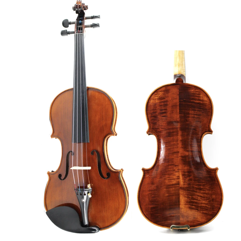 

High Quality 4/4-1/4 Size Solid Spruce Top Violin with Quality Ebony Parts