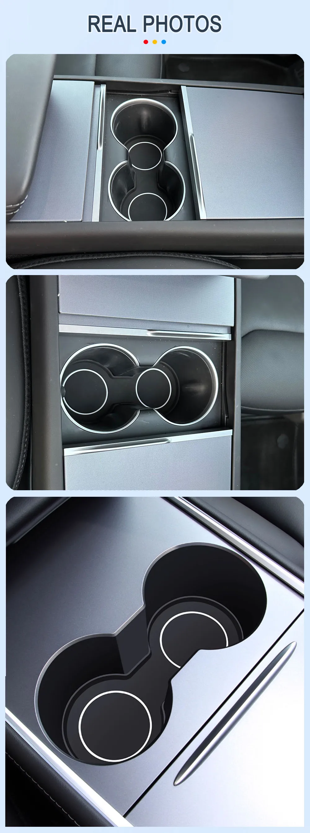 Getränkehalter-Matte für alle Tesla Model 3 Model Y Model YL – Untersetzer für Mittelkonsole, Organizer 2021-2027, Autozubehör – Detail 13