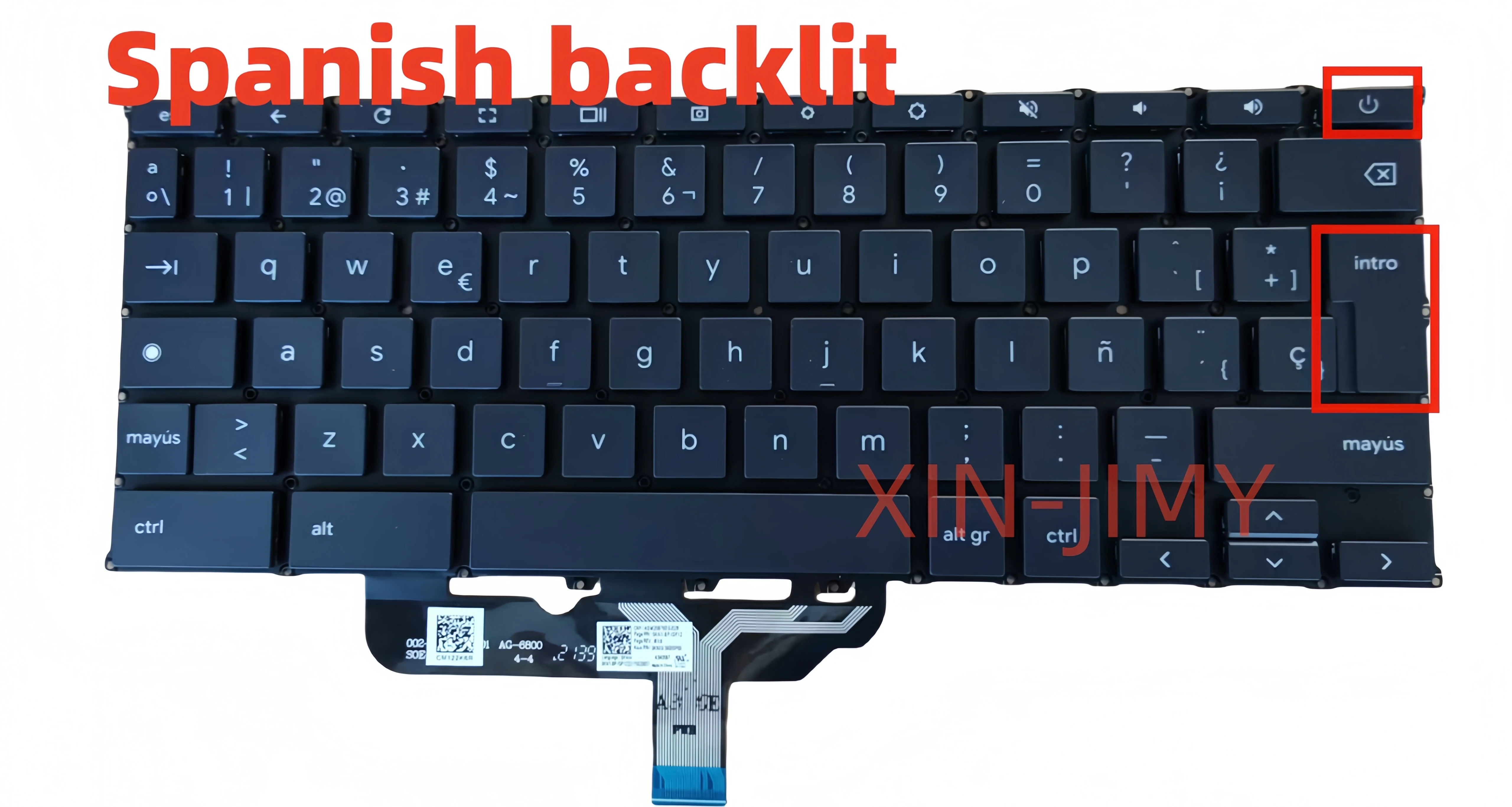 Spanish layout Laptop keyboard For Asus Chromebook Flip C490 CX9400 ASM20B76E0J528 SP with  backlit