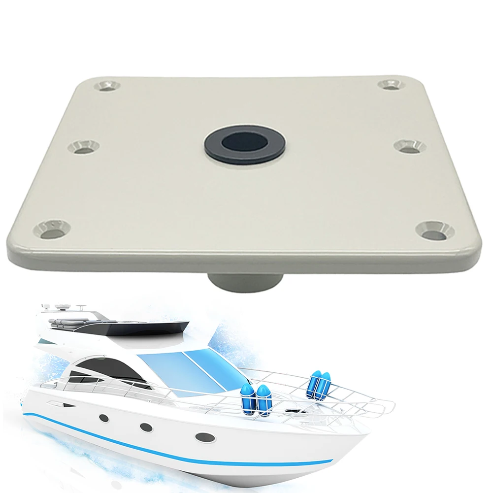 Boat Seat Swivel Base 7x7 Inch Boat Seat Pedestal & Base with 3/4 Pin Post Socket Post Mounting Base Marine Accessories