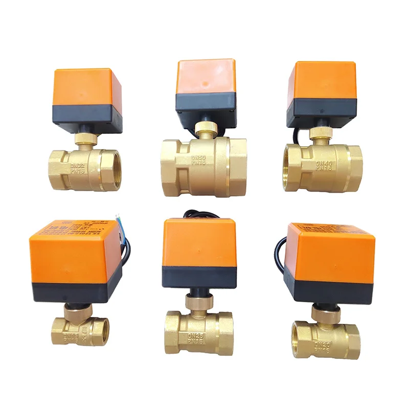 Motorized Ball Valve Brass Three-Wire two-control Three-Wire one-control 220V 24V 12V AC/DC Alternative Electric Solenoid Valve