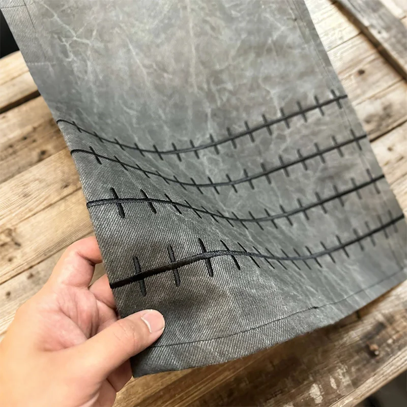 الرجعية مذكرة الموت أنيمي دور التصحيح التطريز المتعثرة غسلها مستقيم الساق الجينز Y2K أزياء الرجال النساء فضفاض الهيب هوب الشارع الشهير #6