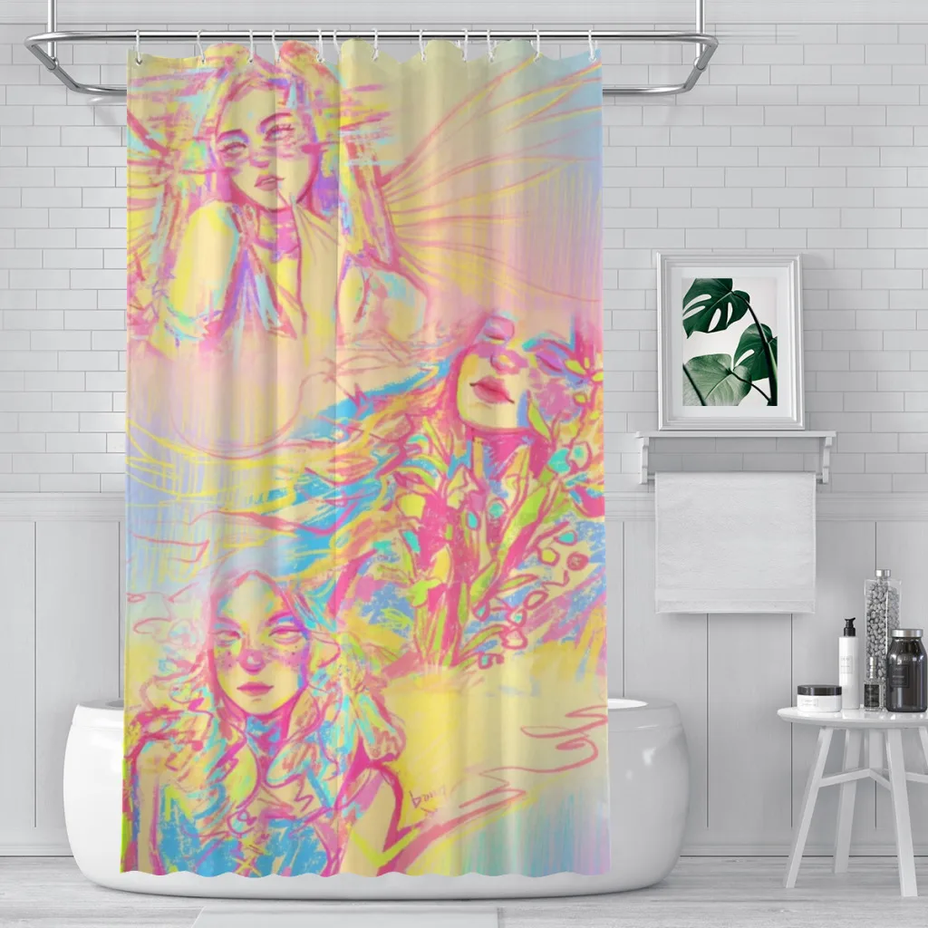 

Colorful Art Unique decor Modern Fabric Bathroom Shower Curtains art design Print Curtain