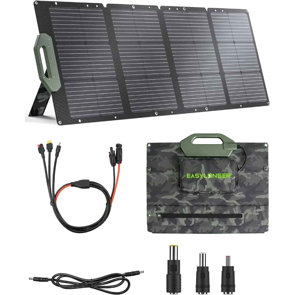 

Portable 110W Foldable Solar Panel Charger for CPAP Batteries, Power Stations, and Cameras