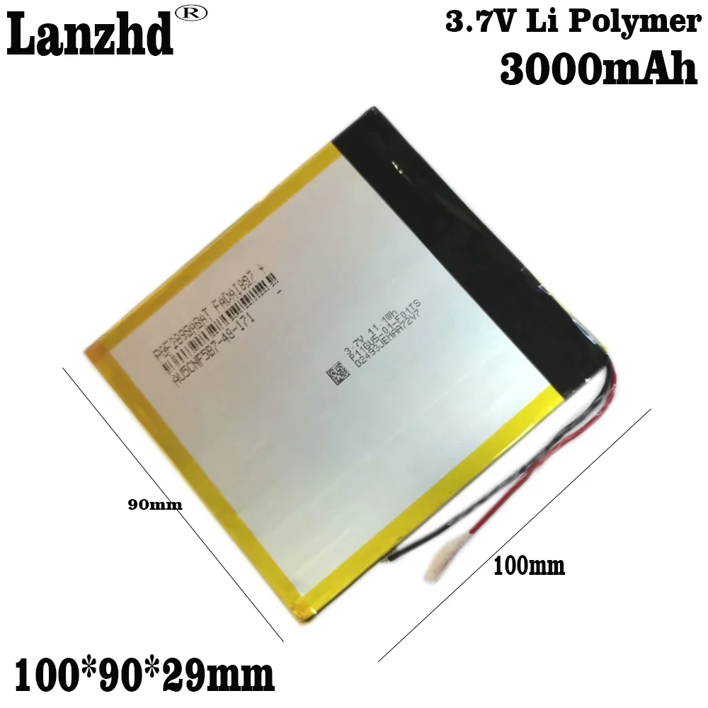 

1-12pcs 2990100 3.7V 3000mAh Li Lithium polymer Battery with Protection Board For Tablet PC Medical product battery