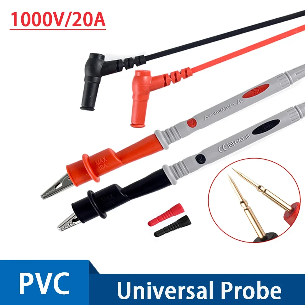 

1Pair 20A/1000V Probe Test Leads Pin For Digital Multimeter Needle Tip Meter Multi Meter Tester Lead Probe Wire Pen Cable