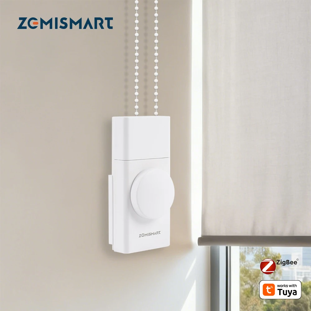 

Умный привод для рулонных штор Zemismart Zigbee с управлением кнопкой, регулируемой скоростью, питанием от батареи, совместимый с приложением Tuya, Alexa, Google Home