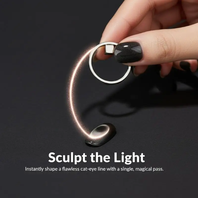 Ímã Circular Oco para Nail Art - Ferramenta Magnética Olho de Gato para Esmalte em Gel, Acessórios DIY para Manicure para Salão e Uso Doméstico