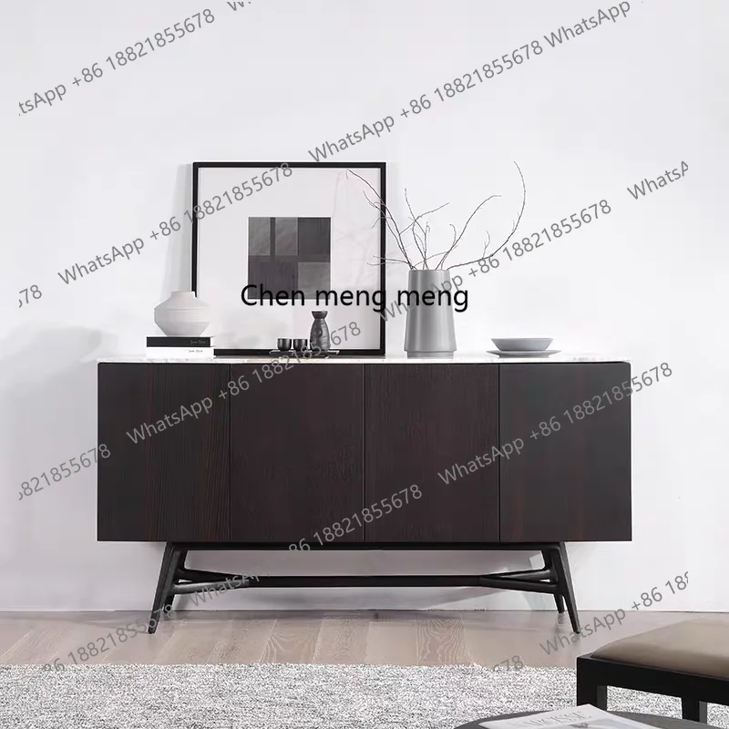 

Minimalist marble side cabinet light luxury oak, entrance cabinet modern simple living room bedroom locker
