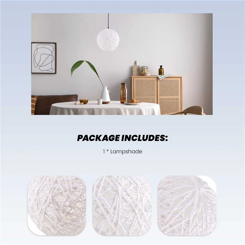 

Bamboo, Rattan And Jute Ball Chandelier Individual Creativity Spherical Rattan Nest Lampshade-New