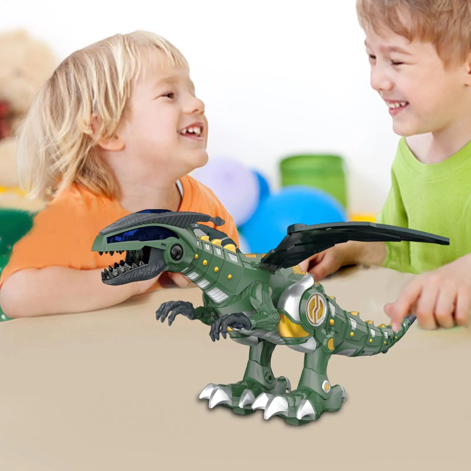 Baby Dinosaur Moving Toy Walking Kids Toddler Toys With Lighting & Music Interactive Animal Figures With Spray Egg-Laying For
