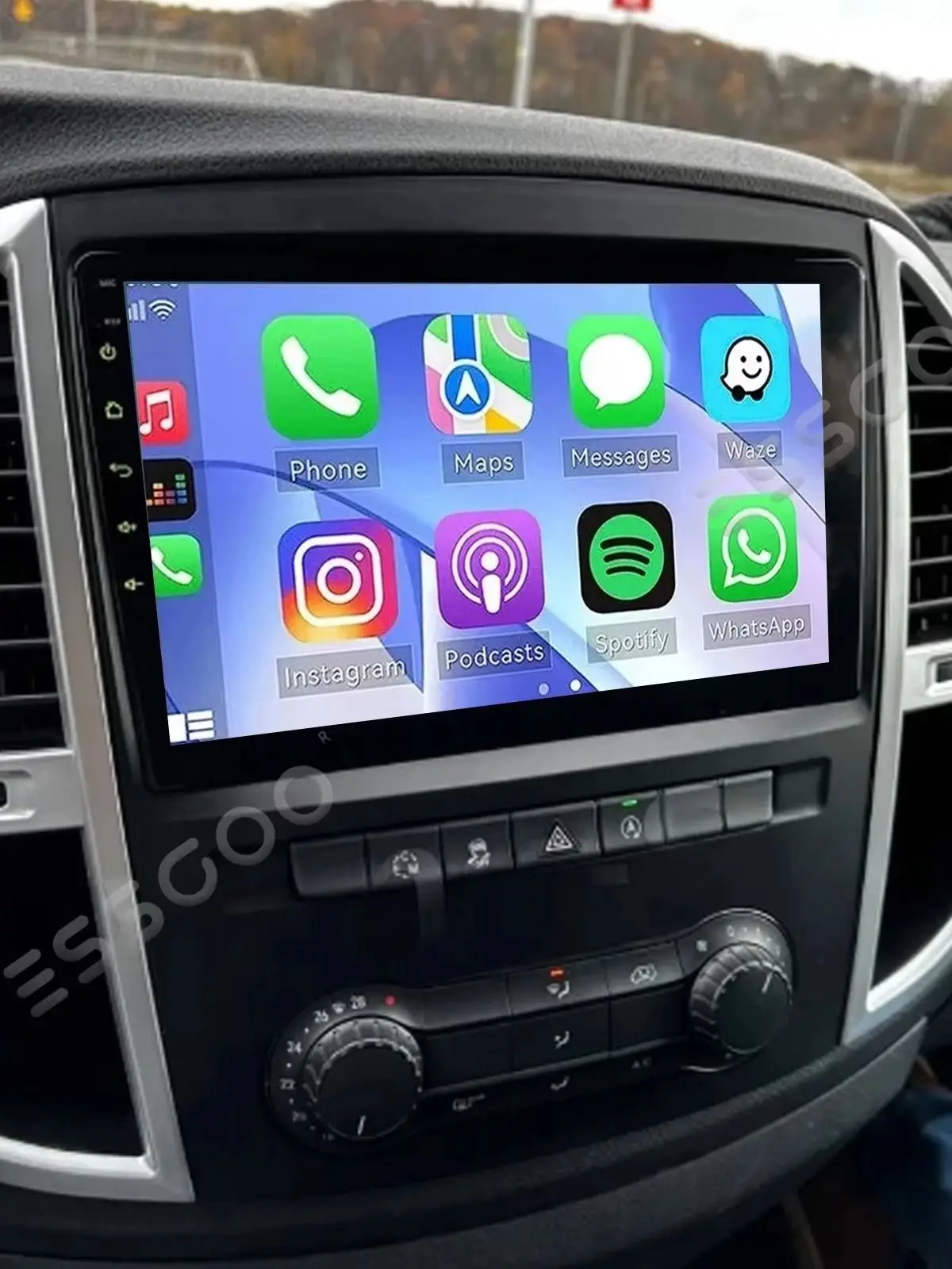 ESSGOO 10 Zoll Android 15 2+16G/4+64G Autoradio für Mercedes-Benz Vito 3 W447 2014-2020 Kabelloses Carplay Android Auto GPS-Navigation ASP RDS FM WIFI Bluetooth Mirror Link SWC IPS Touchscreen