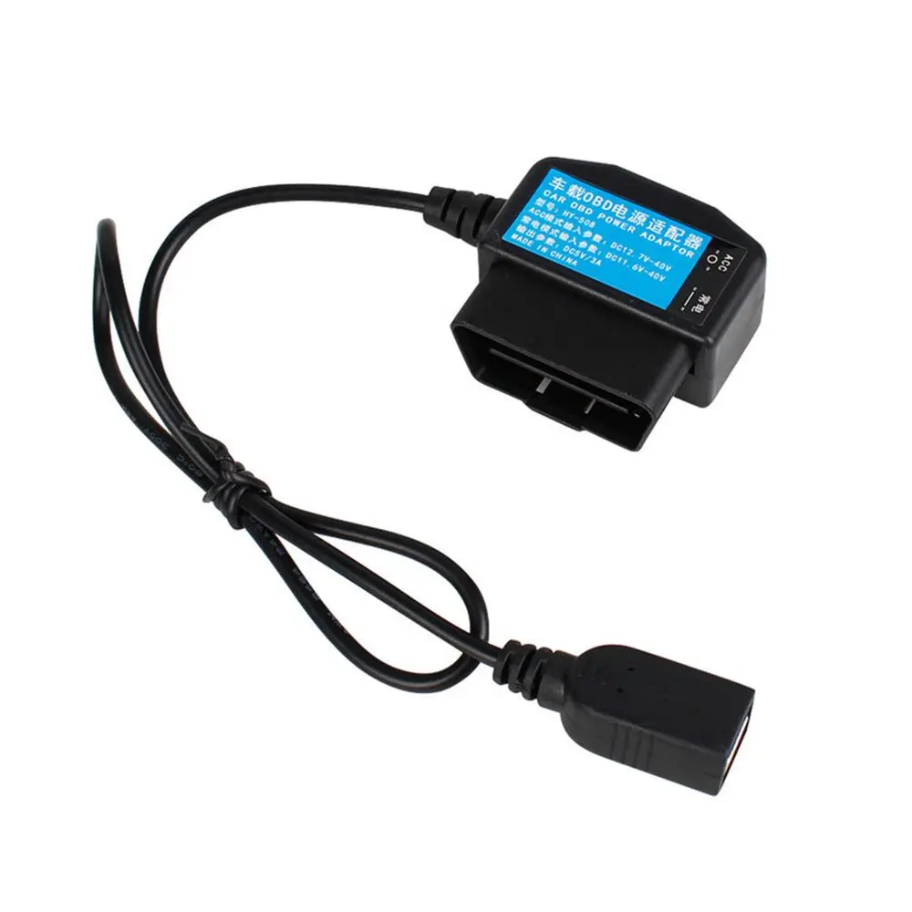 자동차 충전 케이블 OBD 하드 와이어 키트, 24 시간 주차 모니터링, 5V 3A USB, 스위치 와이어 포함, 대시 캠 캠코더 차량 DVR