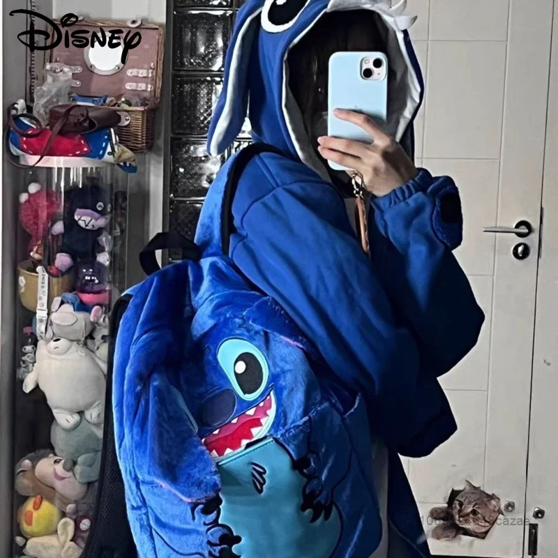 

Disney Cartoon Stitch Plush Backpacks Cute Fashion Shoulder Bag Women Men Luxury Design Bags Y2k Student New Aesthetic Schoolbag