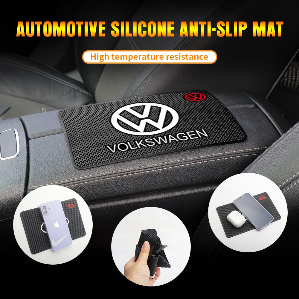 Car Dashboard Anti-Slip PVC Mat Auto Non-Slip Storage Pad Accessories For Volkswagen VW R Line Golf Polo Tiguan Passat B6 Touran