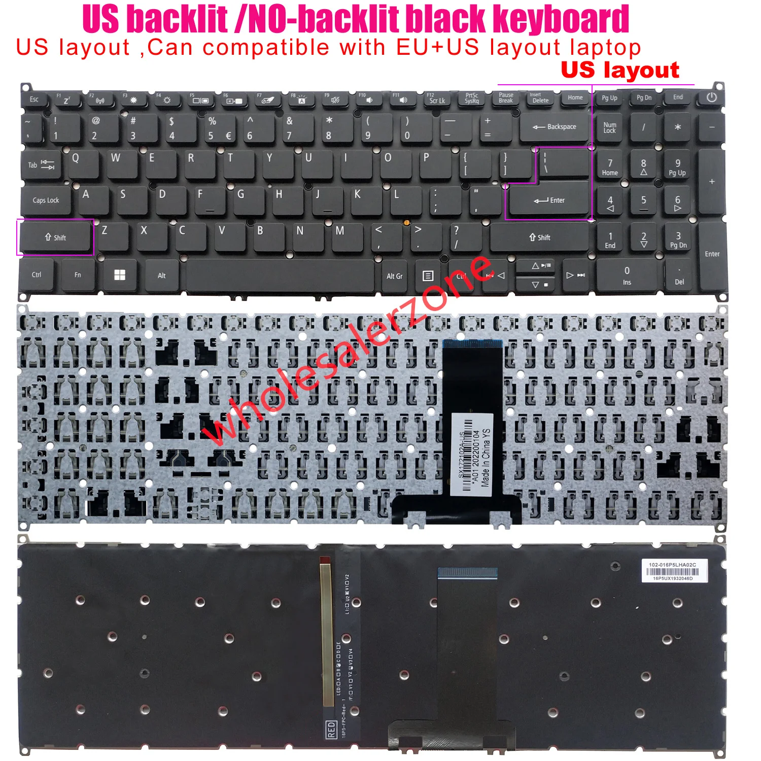 

Brand New keyboard for Acer Aspire A317-51 A317-32 A317-33 A317-52 A715-74 series laptop US Keyboard