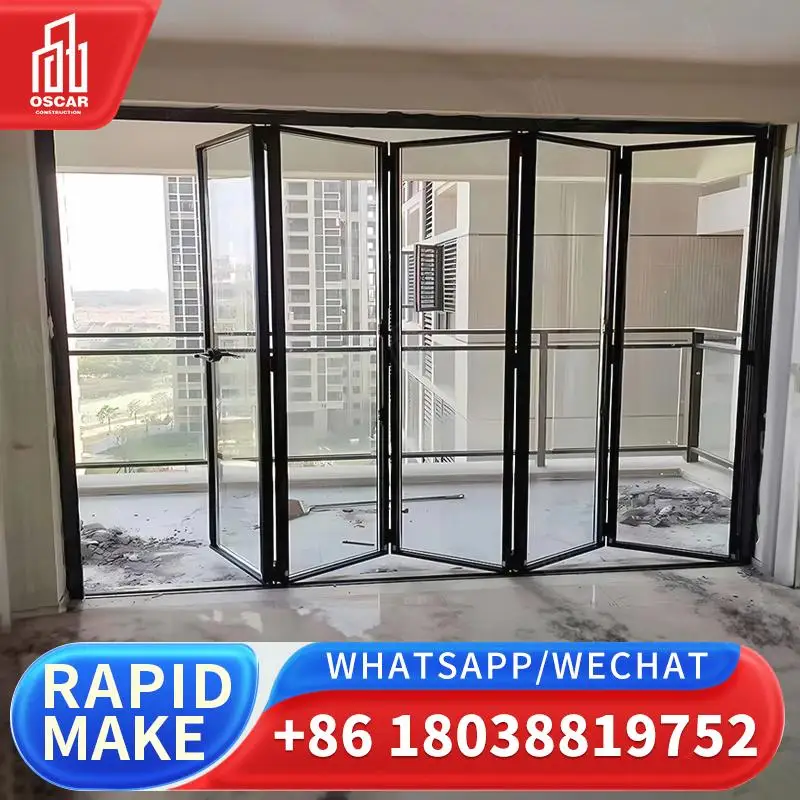 

Настраиваемая фабричная многофункциональная алюминиевая складная дверь для европейских коммерческих помещений Алюминиевая складная дверь