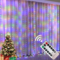 USB Festoon LED String Light 8 Mode Remote Christmas Fairy Garland Curtain Light Decor for Home Holiday Dekoracyjna lampa noworoczna