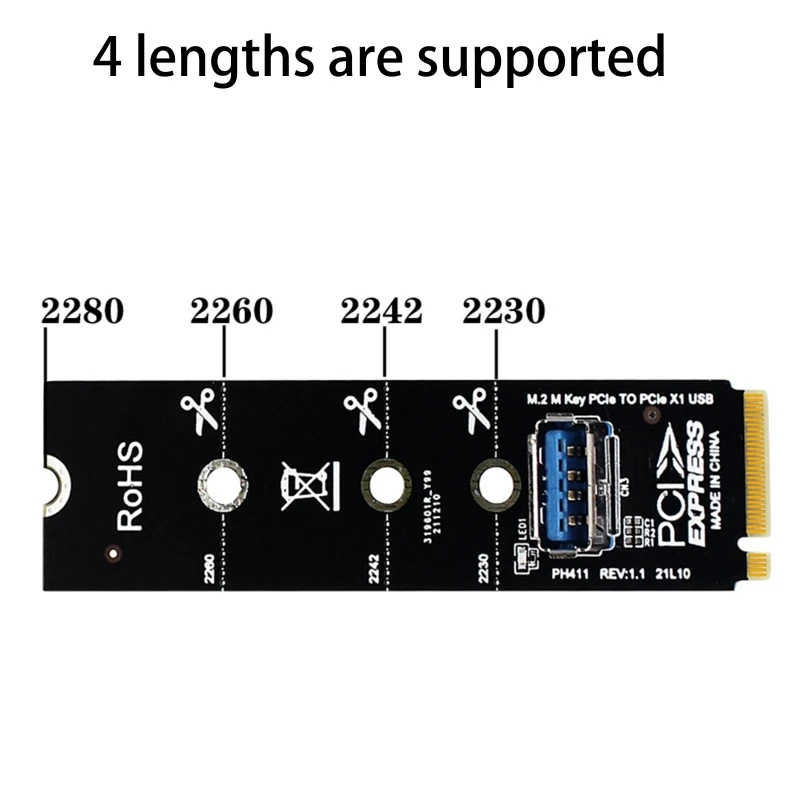 F3KE NGFF voor M.2 naar USB Overdrachtskaart voor M voor Sleutel naar USB3.0 Adapter Extende