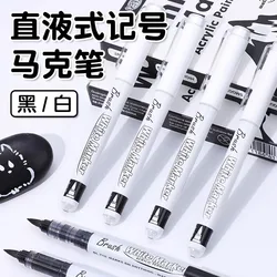 GUANGNA 16 Colors Direct-liquid Acrylic Paint Pens Brush Marker Pen for Rock Painting Ceramic Glass DIY Art Supplies Stationery
