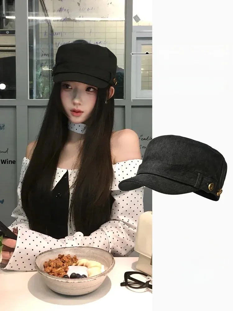 Retro American Style Beret Hat Women's New Ins Vintage Personality Artistic Versatile Face Slimming Newsboy Cap Cotton Material