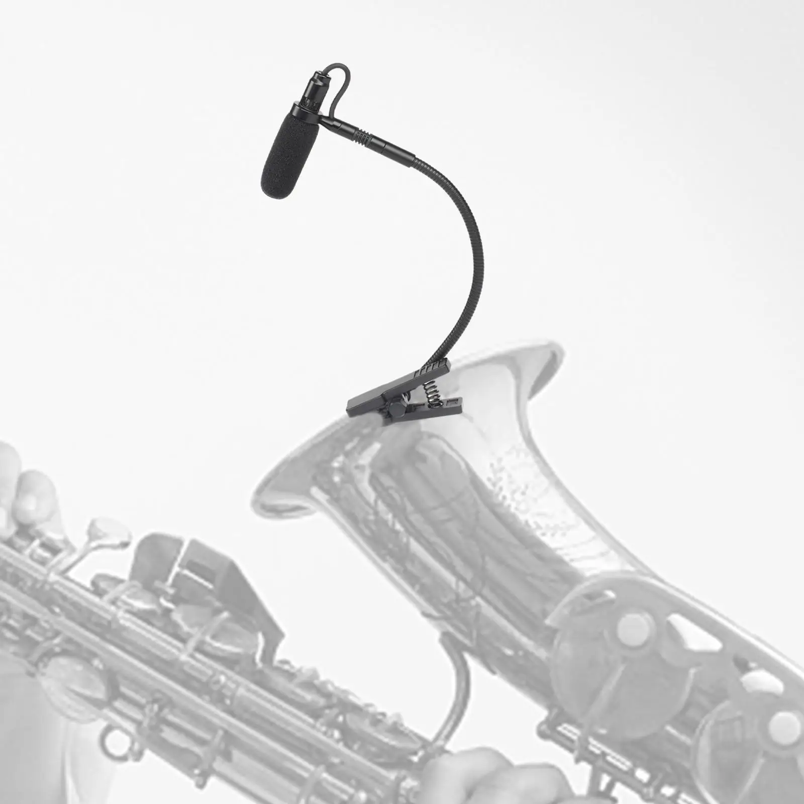 Omni Directional Gooseneck Sax Mic Clip on Instrument Condenser Microphone for Live Shows Studio Recording Metal Body